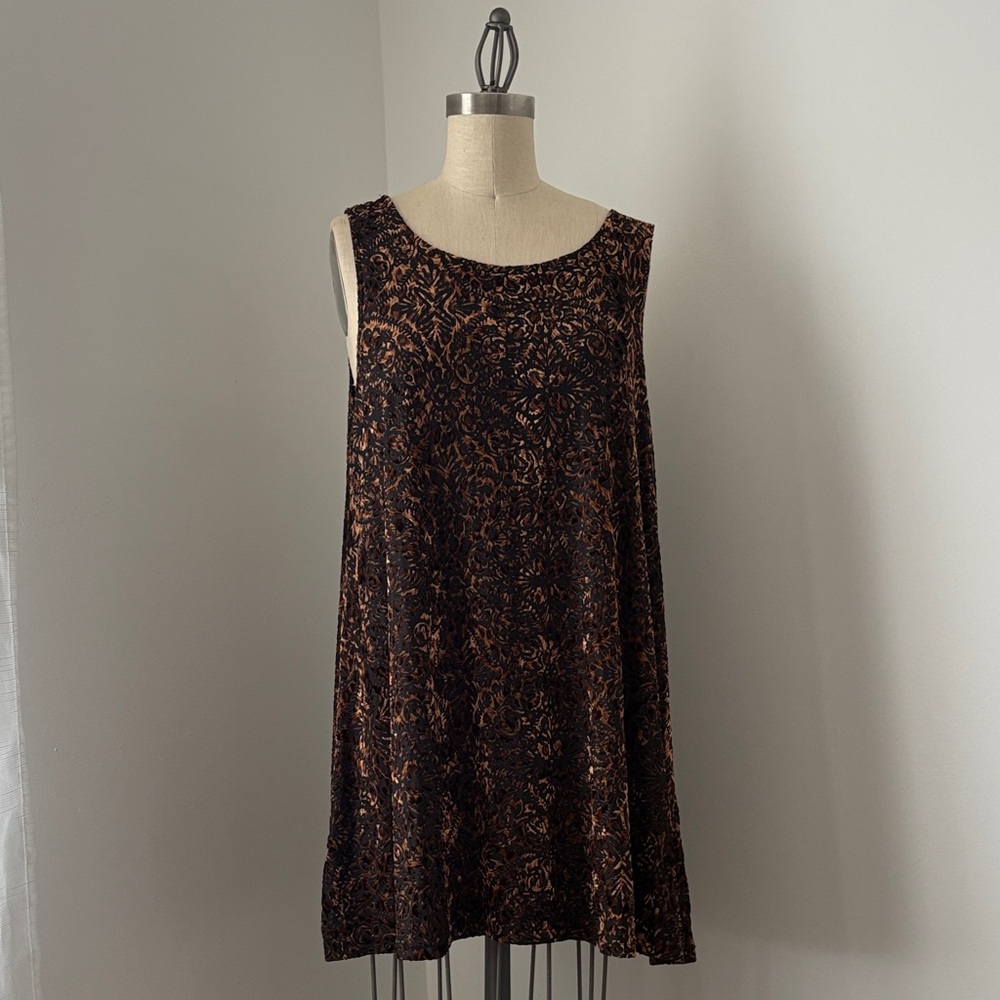 Elegant Black and Brown Sleeveless Dress
